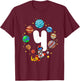 Space Birthday 4 Boys Astronaut Planets Rocket Ship Party T-Shirt - T-Shirt | Maroon