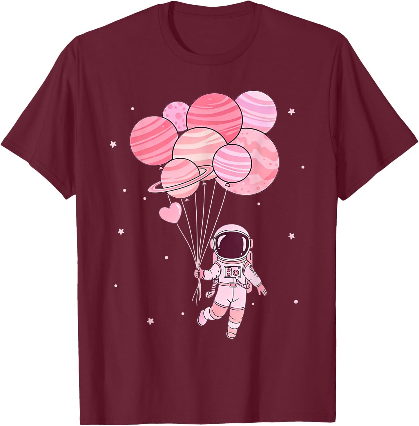 Astronaut Planets Funny Space Lovers Kids Girls Women T-Shirt - T-Shirt | Maroon