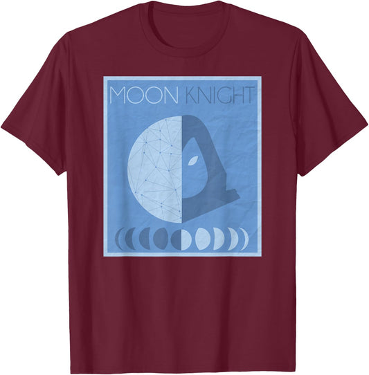 Marvel Moon Knight Constellation Mask Graphic T-Shirt - T-Shirt | Maroon