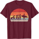 Vintage Retro Evolution Of Man Surfing Surfer Gift T-Shirt - T-Shirt | Maroon