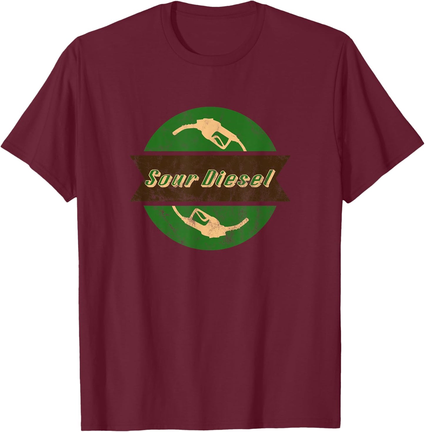 Sour Diesel Cannabis Weed Stoner Pothead Gift Funny T-Shirt - T-Shirt | Maroon