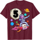 Dabbing Astronaut 5 Yrs Old Birthday Boy Space 5th Birthday T-Shirt - T-Shirt | Maroon