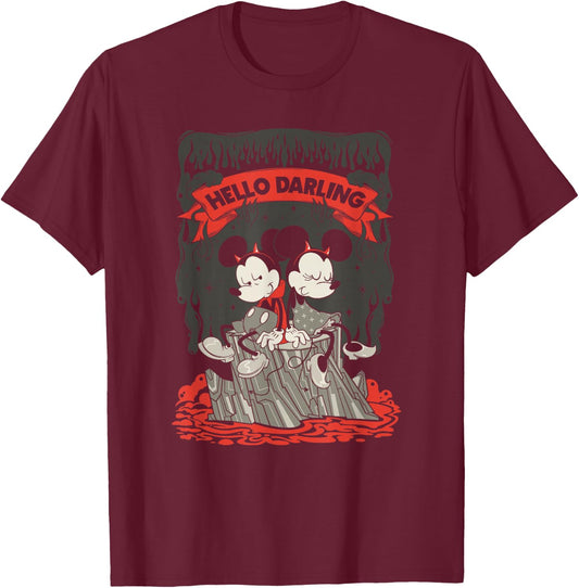 Disney Mickey And Friends Halloween Mickey Hello Darling T-Shirt - T-Shirt | Maroon