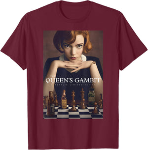 The Queen's Gambit Poster T-Shirt - T-Shirt | Maroon