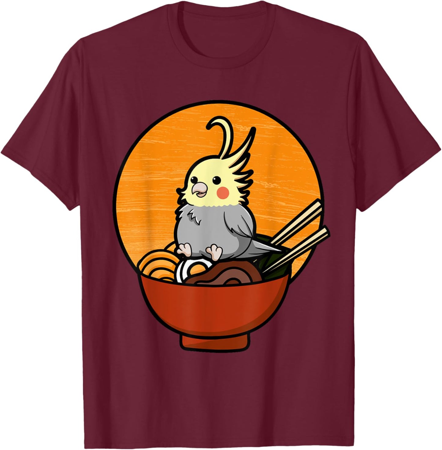 Cockatiel Cockatoo Lutino Quarrion Weiro Bird Parrot Tiel T-Shirt - T-Shirt | Maroon