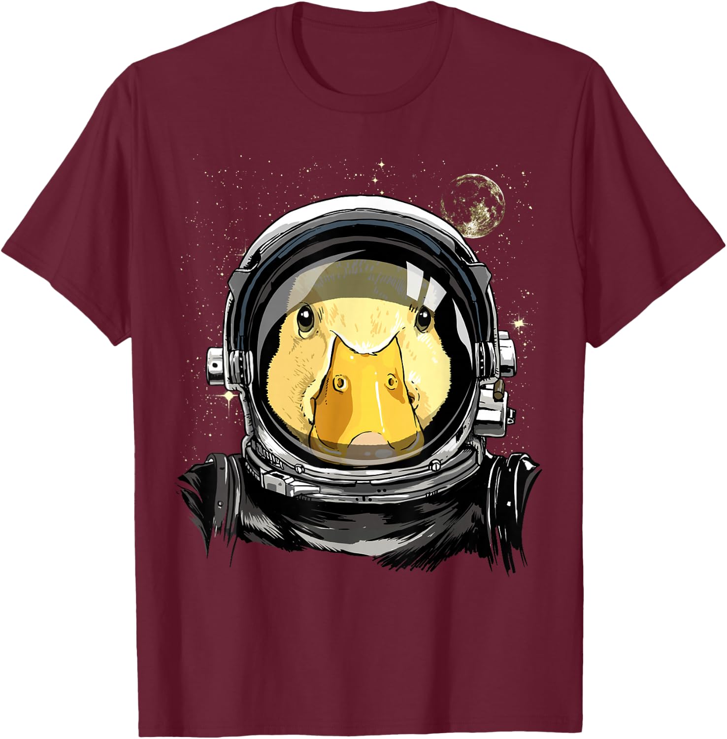 Astronaut Duck Cosmic Planet Galaxy Space Duck Lover T-Shirt - T-Shirt | Maroon