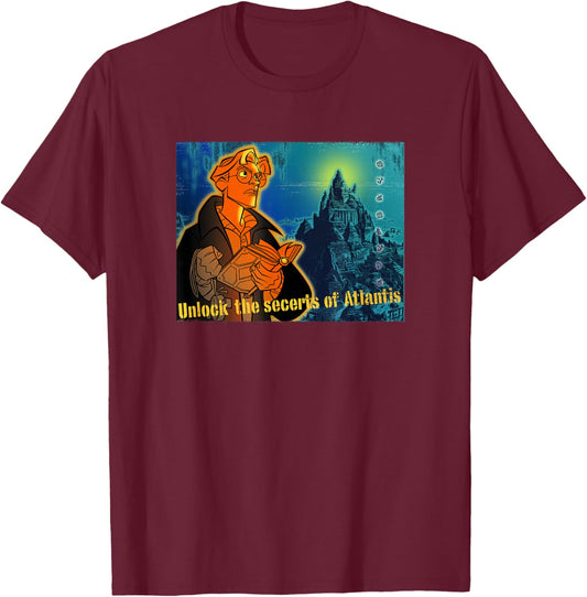 Atlantis: The Lost Empire - Milo Unlock The Secrets T-Shirt - T-Shirt | Maroon