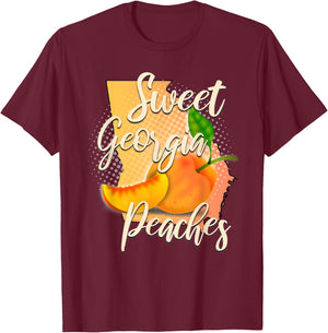 Sweet Georgia Peaches Shirt State Of Georgia Gift T-Shirt - T-Shirt | Maroon