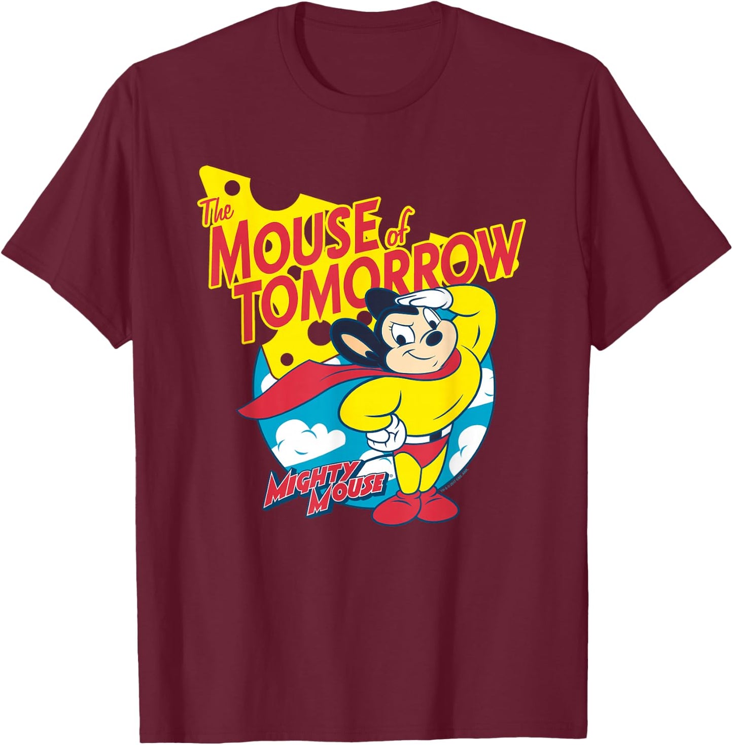 Mighty Mouse Mouse Of Tomorrow T-Shirt - T-Shirt | Maroon