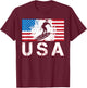 USA Surfing team American flag US Surfer men women kids T-Shirt - T-Shirt | Maroon