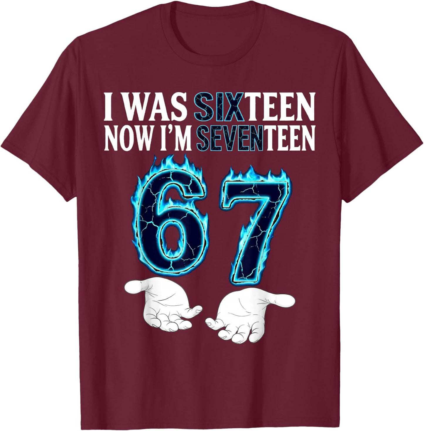 I was 16 Now I’m 17 Year Old Funny Meme Retro Seventeen T-Shirt - T-Shirt | Maroon