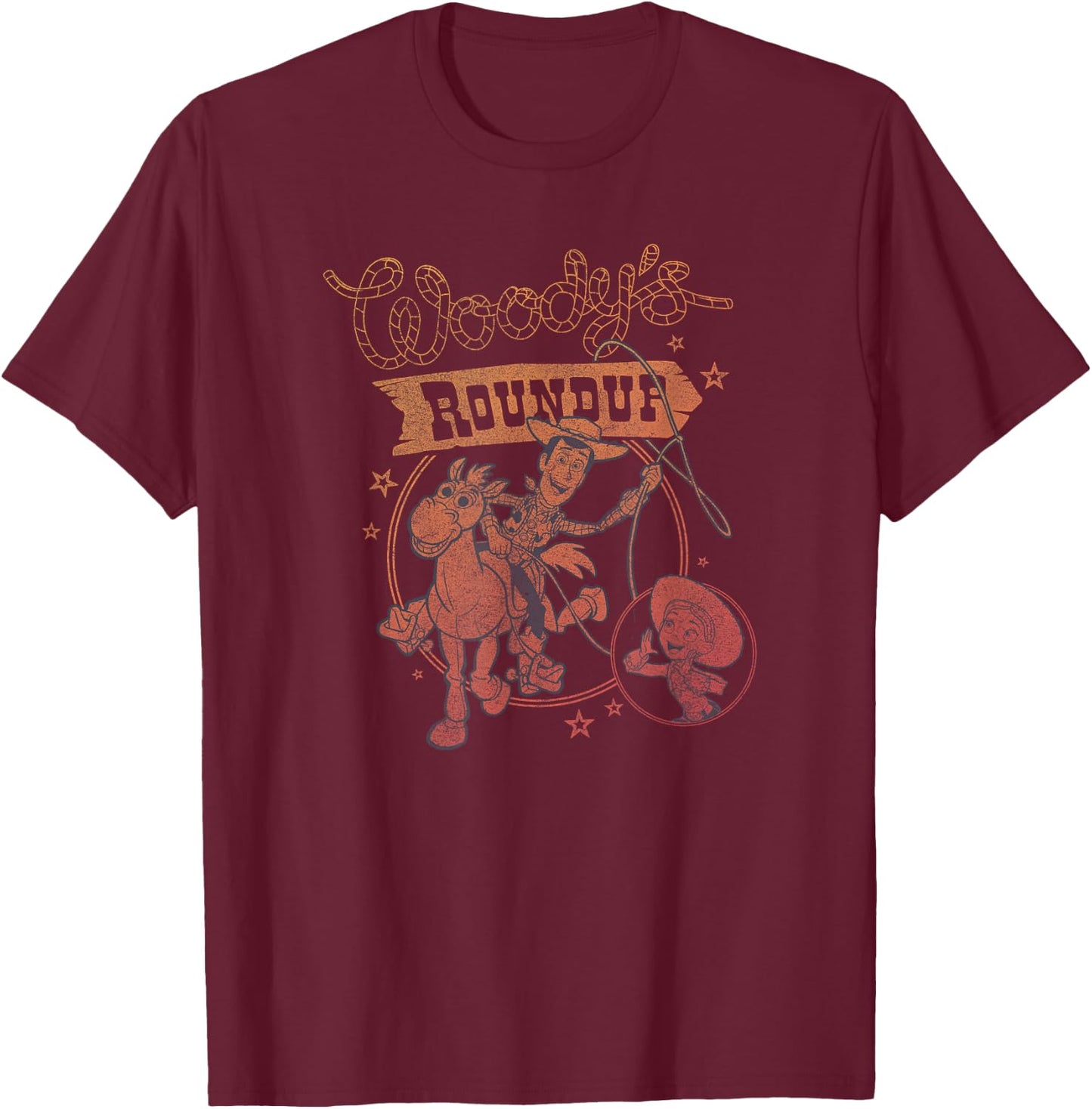 Disney Toy Story Woody's Roundup Group Poster T-Shirt - T-Shirt | Maroon