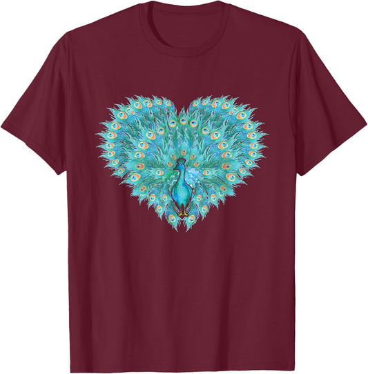 Decorative Peacock - Zookeeper Ornithologist Animal Lover T-Shirt - T-Shirt | Maroon