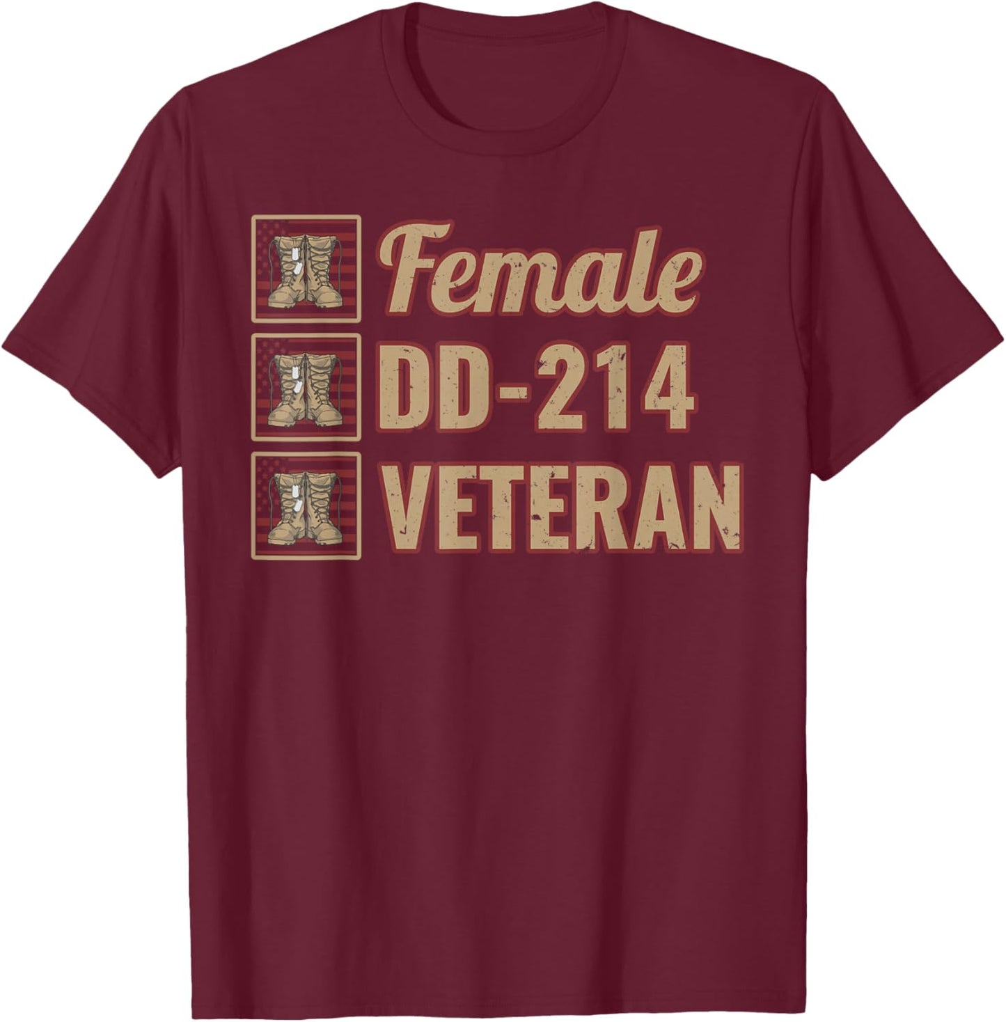 Female Dd-214 Veteran T-Shirt - T-Shirt | Maroon