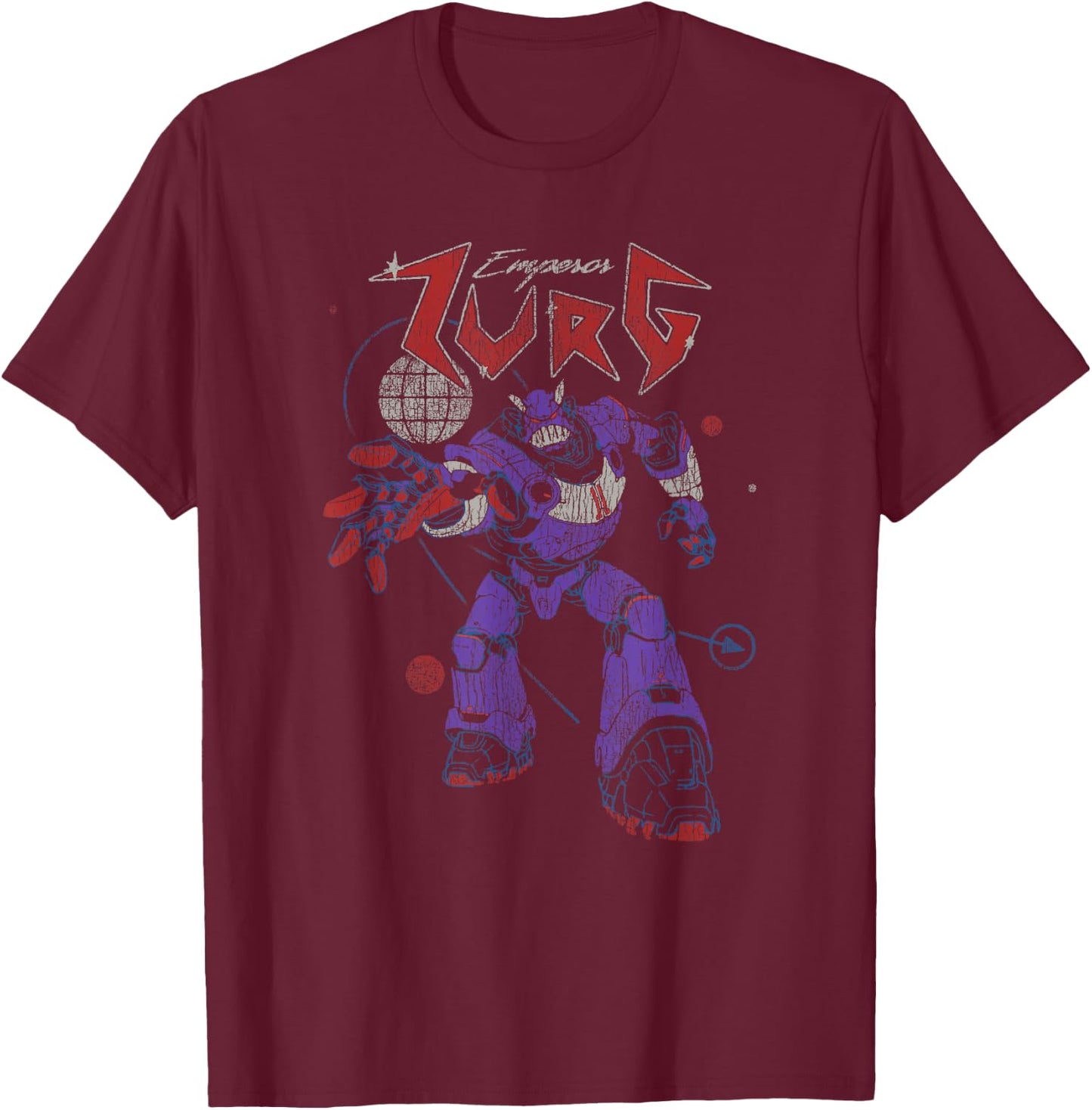 Disney Pixar Lightyear Emperor Zurg Retro Metal Poster T-Shirt - T-Shirt | Maroon