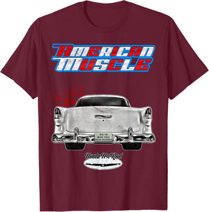 Rockabilly, 1955, Fifties, Bel Air, Belair, Tailfins, Pro Touring T-Shirt - T-Shirt | Maroon