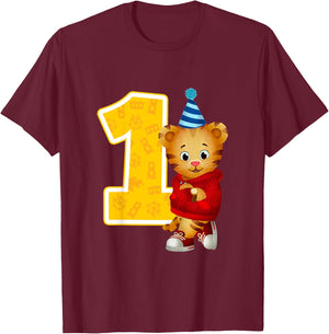 Daniel Tiger's Neighborhood: My 1st Birthday T-Shirt - T-Shirt | Maroon