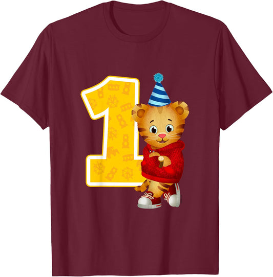 Daniel Tiger's Neighborhood: My 1st Birthday T-Shirt - T-Shirt | Maroon
