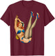 Vintage 1940's Pin-up Girl Sexy Classic Retro American Art T-Shirt - T-Shirt | Maroon