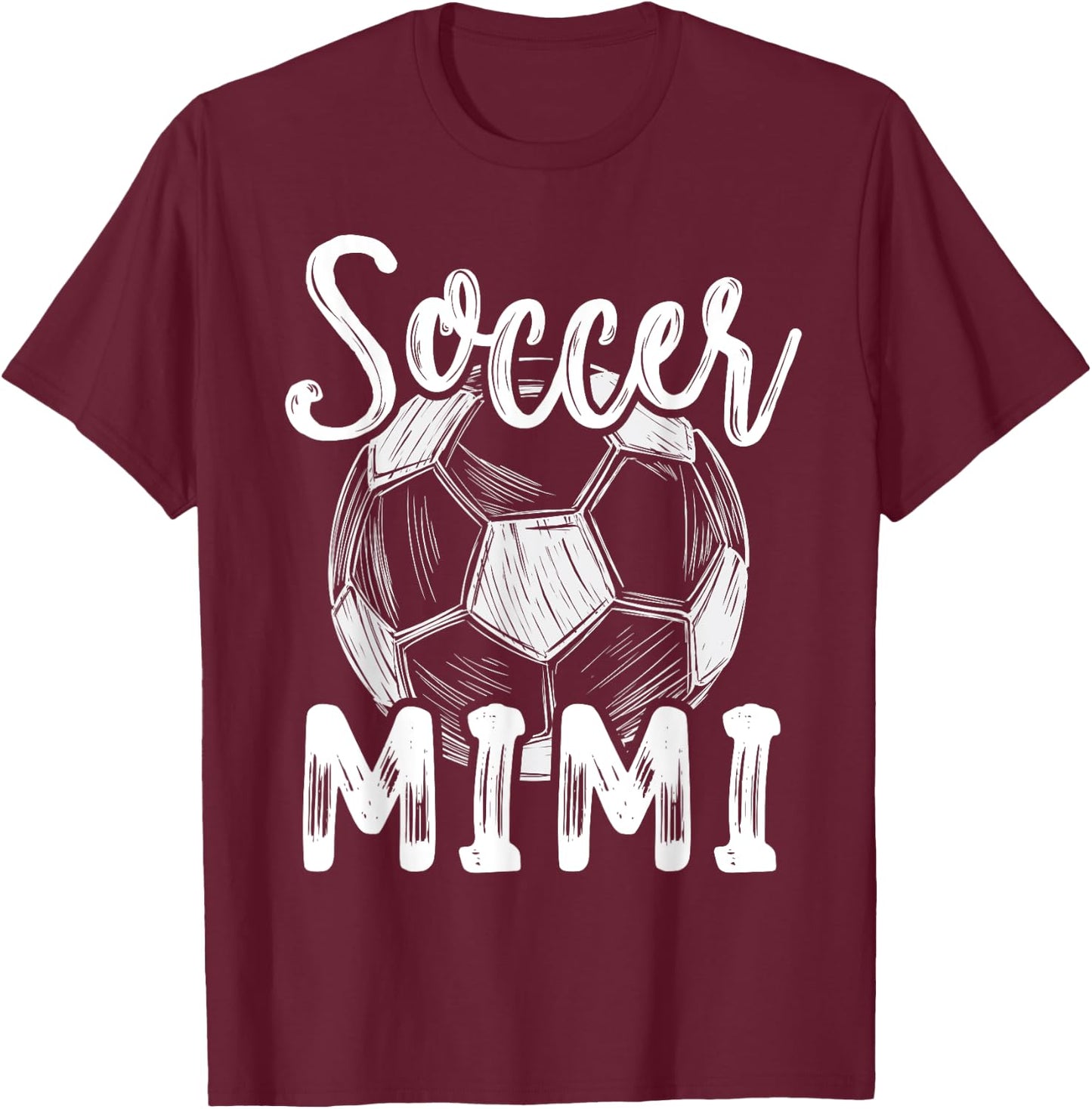 Soccer Mimi Women Family Matching Team Player Soccer Ball T-Shirt - T-Shirt | Maroon