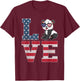 4th of July Decor Patriotic LOVE Panda American Flag T-Shirt - T-Shirt | Maroon