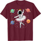 Ballerina Girl Space Astronaut Ballet Dancer Planets T-Shirt - T-Shirt | Maroon