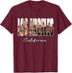 Los Angeles California Font Skyline Urban Photography LA T-Shirt - T-Shirt | Maroon