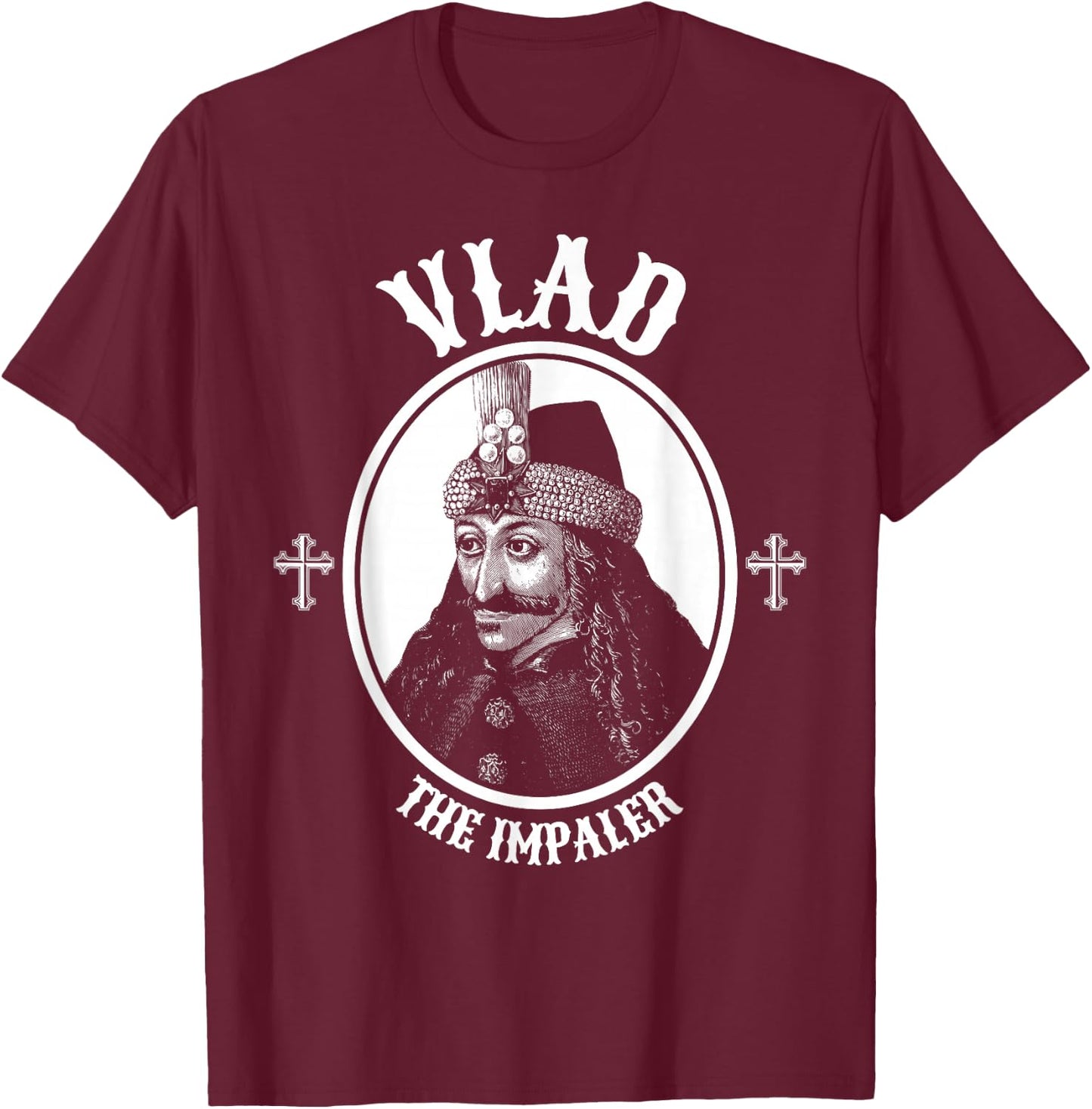 Dracula Vlad The Impaler Undead Goth T-Shirt - T-Shirt | Maroon