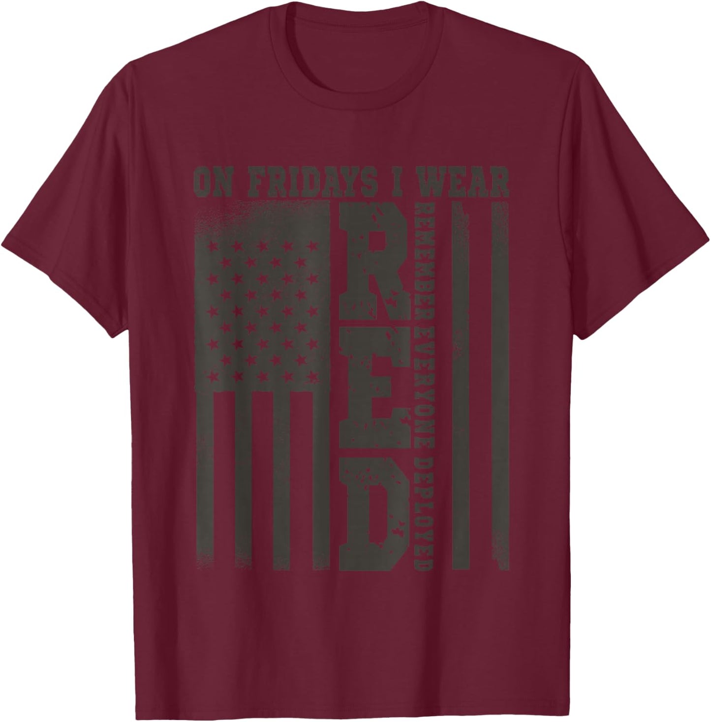 Fridays I wear USA and support American troops T-Shirt - T-Shirt | Maroon