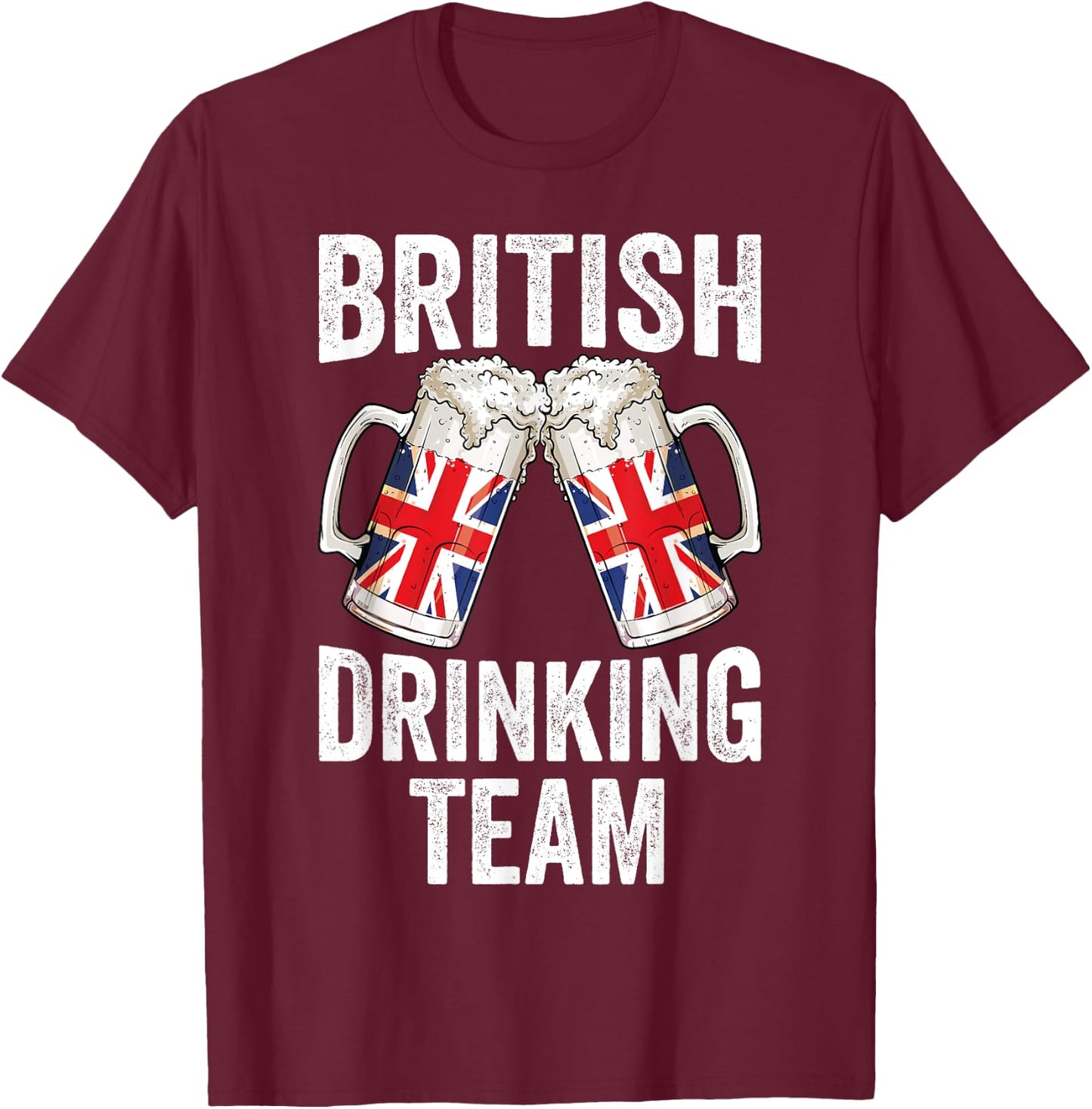British Drinking Team Cheers Great Britain Beer Oktoberfest T-Shirt - T-Shirt | Maroon