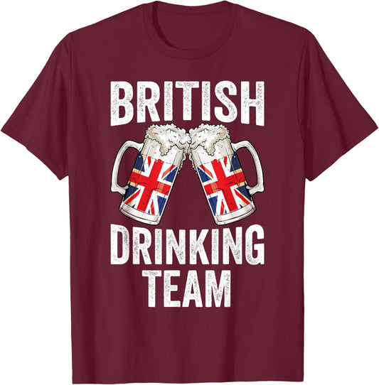 British Drinking Team Cheers Great Britain Beer Oktoberfest T-Shirt - T-Shirt | Maroon