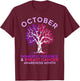 October Domestic Violence & Breast Cancer Awareness Month T-Shirt - T-Shirt | Maroon