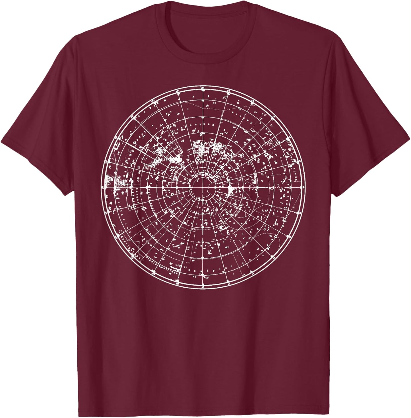 Vintage Diagram Star Chart Map Night Sky Blueprint Space T-Shirt - T-Shirt | Maroon