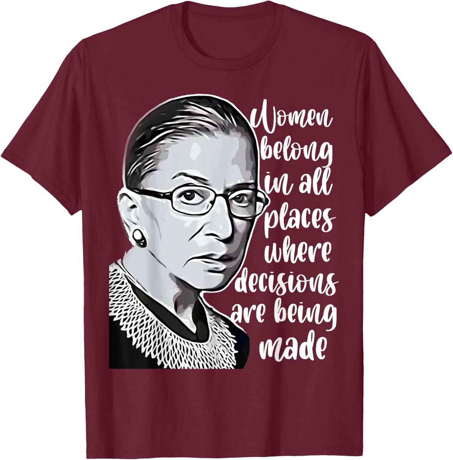 Vintage Ruth Bader Ginsburg RBG Gift T-Shirt - T-Shirt | Maroon