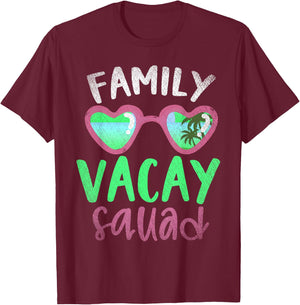 Family Vacay Squad Tropic Summer Palm Trees Family Vacation T-Shirt - T-Shirt | Maroon