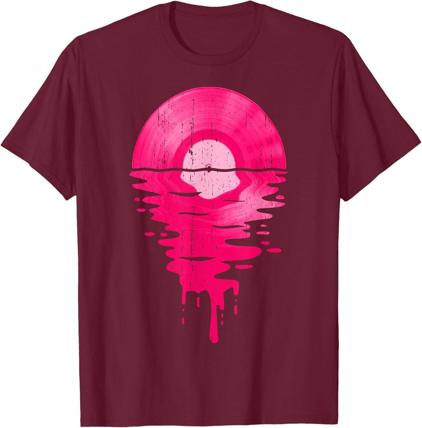 Vinyl Record Music LP Classic 80s Sunset T-Shirt - T-Shirt | Maroon