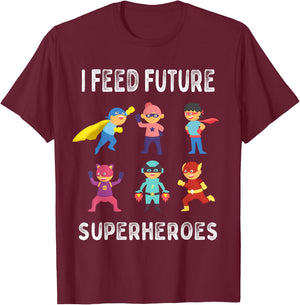 I Feed Future Superheroes School Lunch Lady Squad T-Shirt - T-Shirt | Maroon