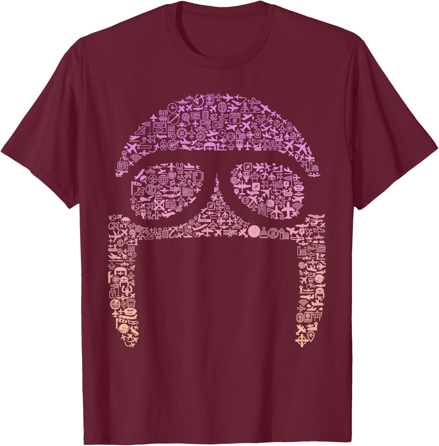 Pilots Hat Silhouette Aviation Enthusiast Gear Pilot T-Shirt - T-Shirt | Maroon