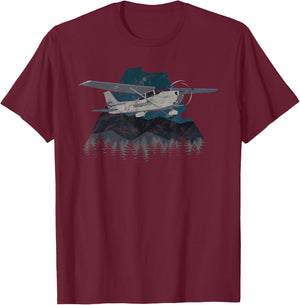 "Winter Flying" C-172 Skyhawk Airplane Vintage Pilot T-Shirt - T-Shirt | Maroon