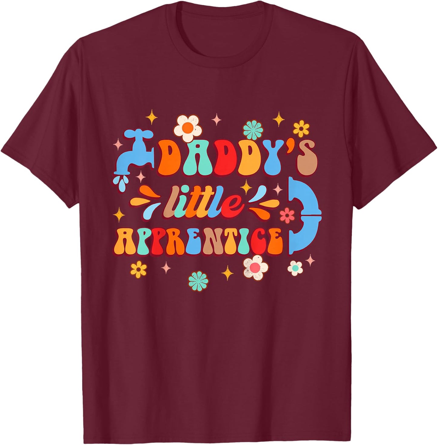 Future Plumber Baby Daddy & Me Daddy's Little Apprentice T-Shirt - T-Shirt | Maroon