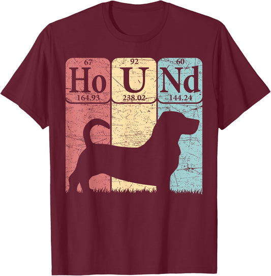 Basset Hound Periodic Table Elements Basset Hound Dog Lover T-Shirt - T-Shirt | Maroon