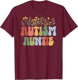 Autism Auntie Proud Autism Aunt Autism Awareness For Aunt T-Shirt - T-Shirt | Maroon