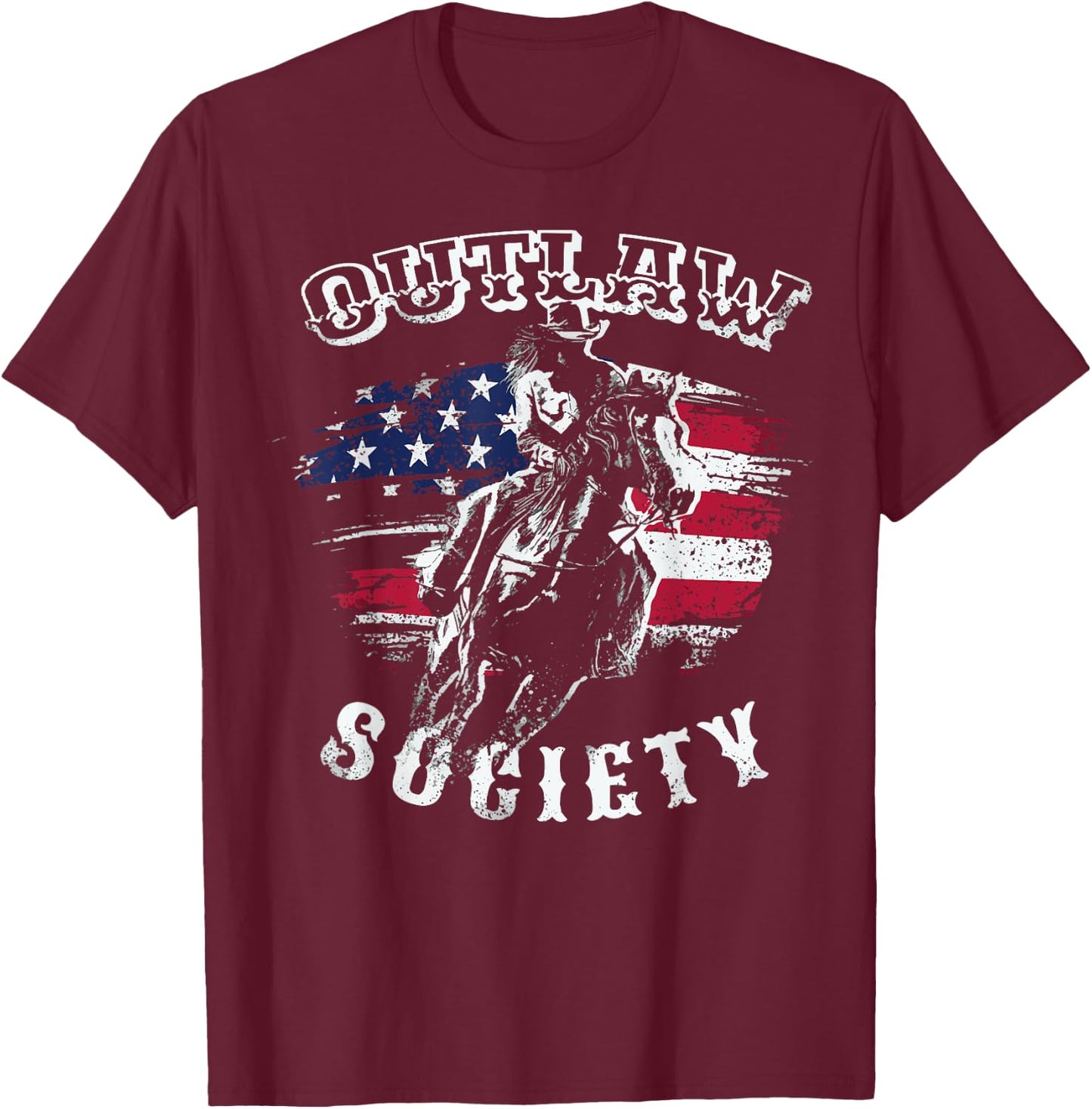 cowboy outlaw society Gift lover horses herde West texas T-Shirt - T-Shirt | Maroon