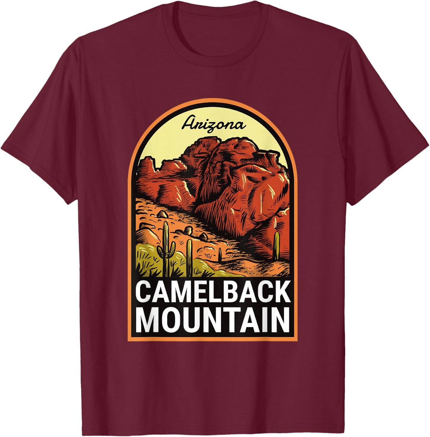 Camelback Mountain Arizona Vintage T-Shirt - T-Shirt | Maroon