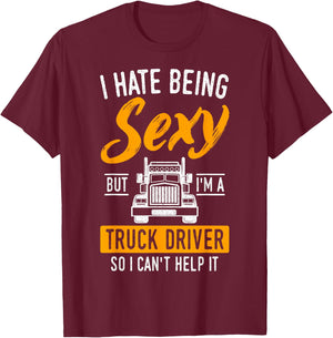 Truck Driver Trucker Truckie LGV Driving Teamster Vehicle T-Shirt - T-Shirt | Maroon