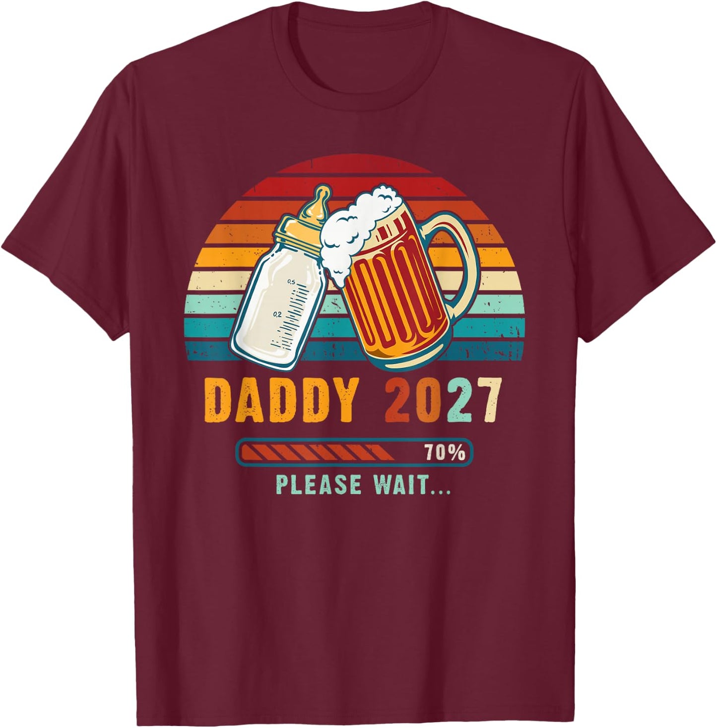 Soon to Be Daddy 2027 Going to Be A Dad T-Shirt - T-Shirt | Maroon