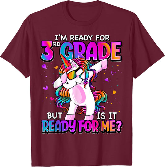 I'm Ready For 3rd Grade Shirt Back To School 3rd Grade Girls T-Shirt - T-Shirt | Maroon