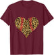 Baseball heart Leopard print softball Mom T-Shirt - T-Shirt | Maroon