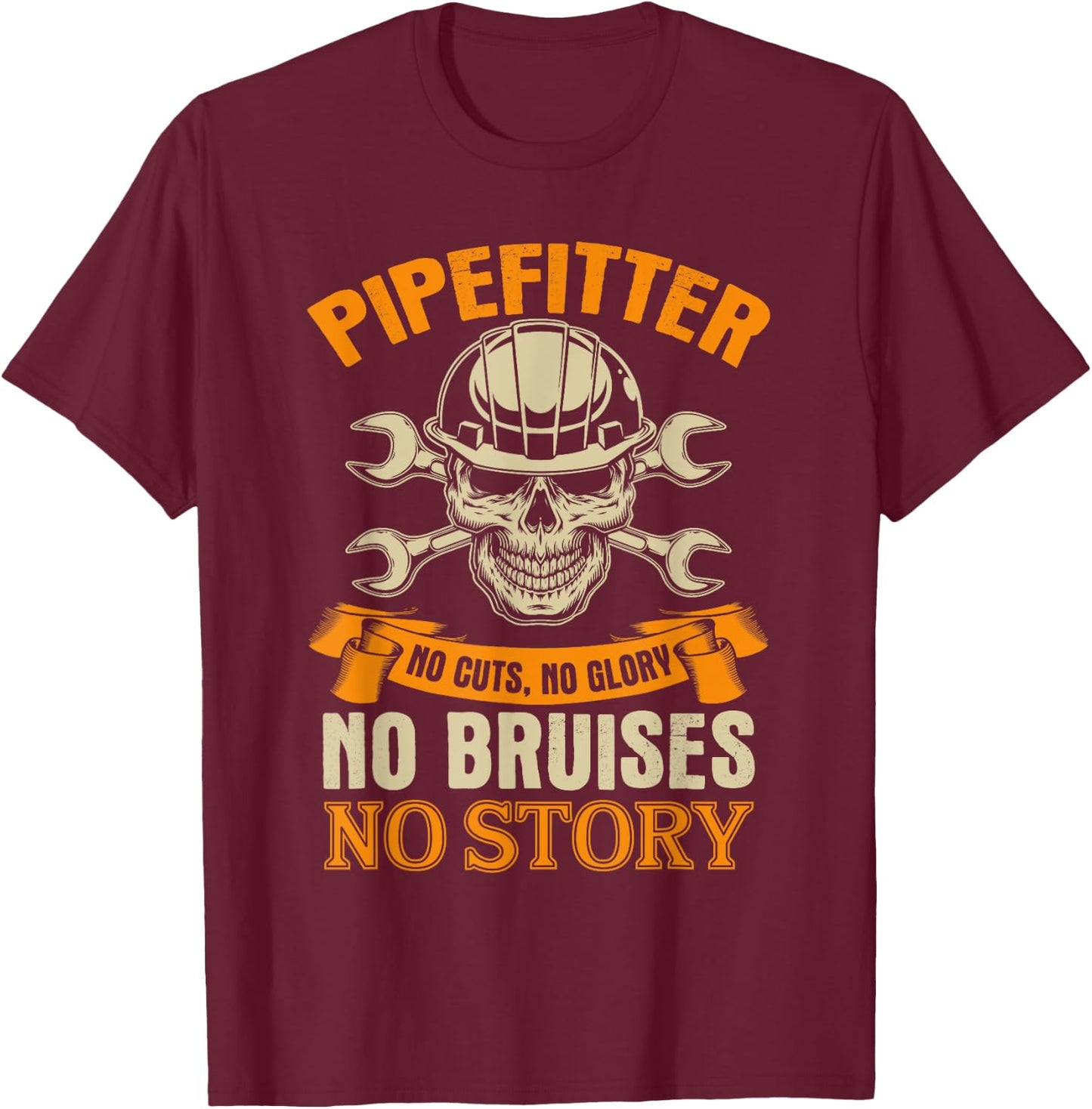 Funny Pipefitter Shirt for Union Members T-Shirt - T-Shirt | Maroon