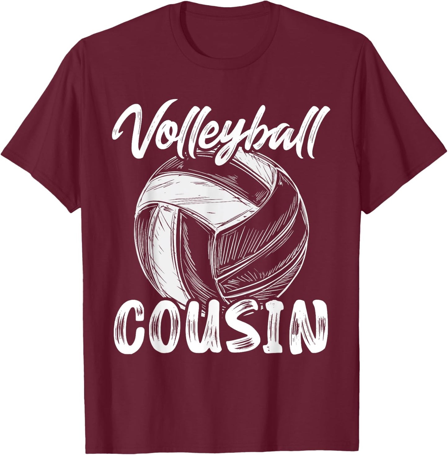 Volleyball Cousin Family Matching Volleyball Players T-Shirt - T-Shirt | Maroon